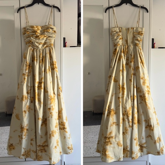 Reformation Kastoria Dress in Golden Hour Size 4 - Picture 2 of 9